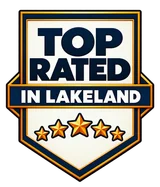 Top Rated in Lakeland badge with five gold stars